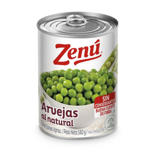 Arvejas Naturales ZENU 580 g
