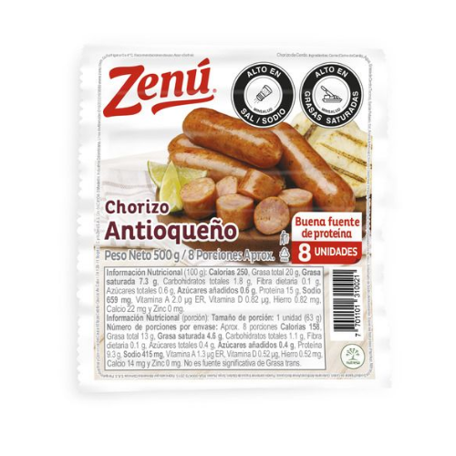 Chorizo Antioqueño ZENU x 500 g