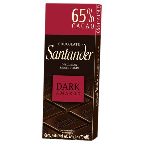 Chocolatina Santander 65% X 10 Unidades X 70g