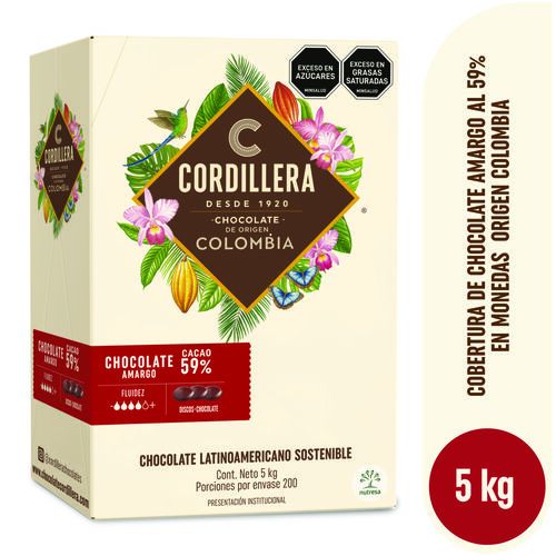 Cobertura Cordillera 59% Cacao Depósito 5kg Nacional