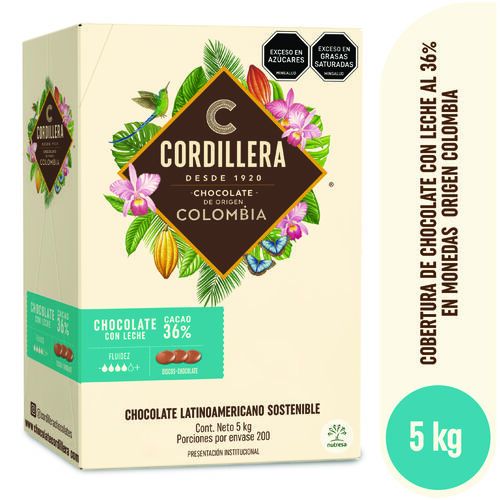Cobertura Cordillera 36% Cacao 5kg Nacional