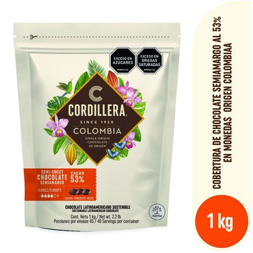 Cobertura Cordillera 53% Cacao 1kg Nacional