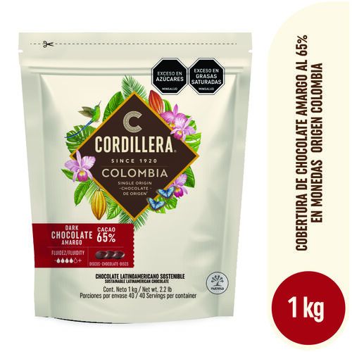 Cobertura Cordillera 65% Cacao 1kg Nacional