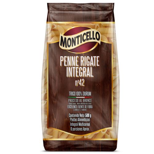 Penne Rigate Integral Monticello X 500g