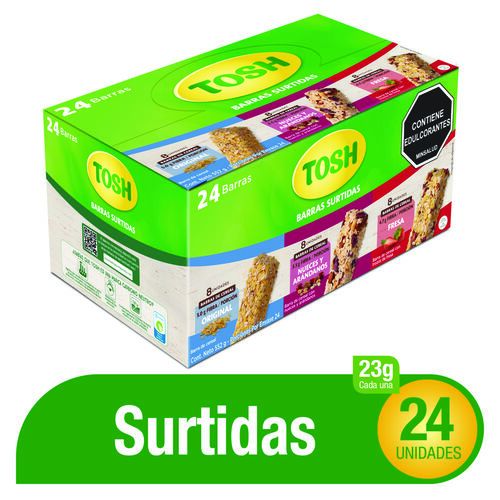 Barra Tosh Lyne Y Fresa Arándano 12 Paquetes X 24 Unidades X 23g