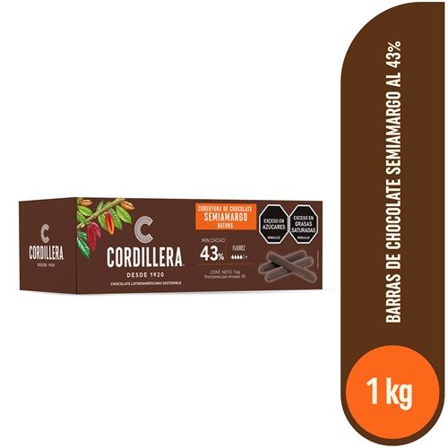 Barra De Chocolate Cordillera 43% X 1 Kg