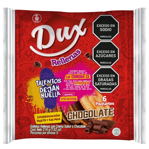 Galletas. Dux Rellenas Chocolate Bs. 6x4