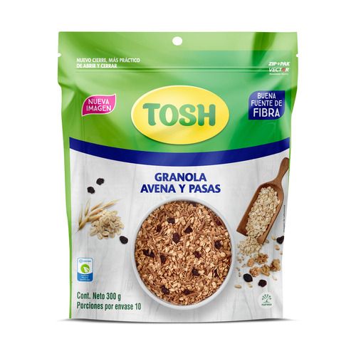Cereal Tosh Granola Avena Y Pasas X 300gr