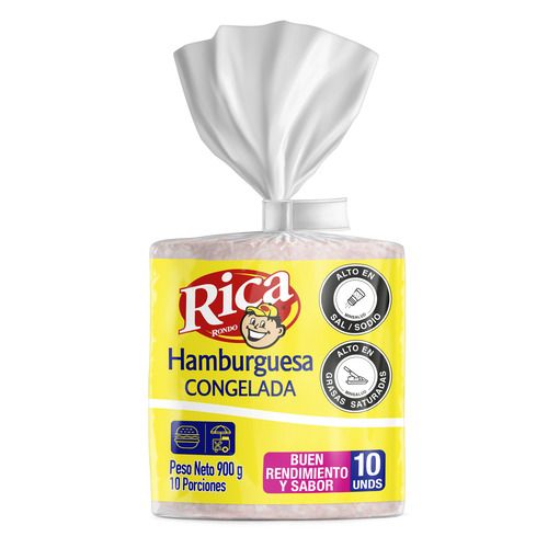Hamburguesa Rica X 900gr