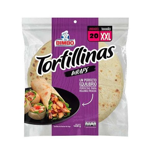 Tortilla BIMBO blanca 1400gr x 20unidades