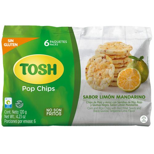 Pasabocas Chips De Maíz Tosh Limón 120g.